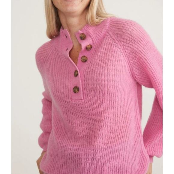 NEW Marine Layer Dream Yarn Pullover Sweater XS Pink Punch Wool Alpaca - Picture 4 of 13